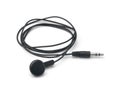 Black single ear wired earbud Royalty Free Stock Photo