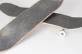 Black skateboard deck wooden board in detail for skater Royalty Free Stock Photo