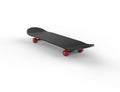 Black skateboard with red wheels Royalty Free Stock Photo