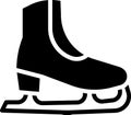 Black Skates icon isolated on white background. Ice skate shoes icon. Sport boots with blades. Vector