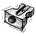 Black sketch drawing of sharpener