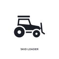 black skid loader isolated vector icon. simple element illustration from industry concept vector icons. skid loader editable logo Royalty Free Stock Photo
