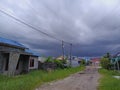 The black sky enveloped the village extrem