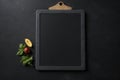 Black slate board for menu, Generative AI Royalty Free Stock Photo