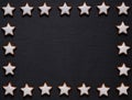 Black slate board with star-shaped cookie frame