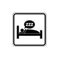 Black Sleep Icon, Hotel icon - Simple Illustration