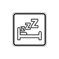 Black Sleep Icon, Hotel icon - Simple Illustration