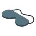 Black sleeping mask icon, isometric style