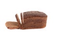 Black sliced bread. Isolated on a white background. The view from the top Royalty Free Stock Photo