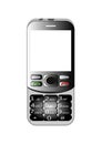 Black slide phone vector clipart having numeric keypad. Isolated 2g phone on white background.