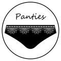 Black slip panties with frill for flat icon