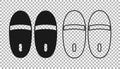 Black Slippers icon isolated on transparent background. Flip flops sign. Vector