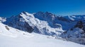 Black slope from Cime Caron to Orelle Royalty Free Stock Photo