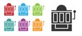 Black Slot machine icon isolated on white background. Set icons colorful. Vector Illustration Royalty Free Stock Photo