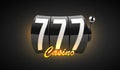 Black slot machine wins the jackpot. 777 Big win concept. Casino jackpot.