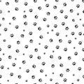 Black small scale doodle paw prints. Seamless fabric design pattern Royalty Free Stock Photo