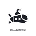 black small submarine isolated vector icon. simple element illustration from transport-aytan concept vector icons. small submarine