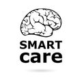 Black Smart care icon or logo, Anatomical design