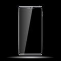 Black smart expensive luxury mobile phone smartphone with a touch glass glossy screen, modern realistic mobile device Vector