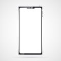 Black smart expensive luxury mobile phone smartphone with a touch glass glossy screen, modern realistic mobile device Vector
