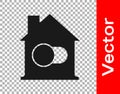 Black Smart home icon isolated on transparent background. Remote control. Vector Royalty Free Stock Photo