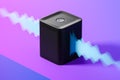 Black smart speaker with sound wave Royalty Free Stock Photo