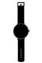 A black smart watch on the white background fitness tracker Royalty Free Stock Photo