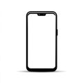 Black smartphone with a blank white screen, front view, isolated on white background Royalty Free Stock Photo