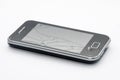 Black smartphone with cracked screen Royalty Free Stock Photo