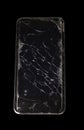 Black smartphone with cracked screen Royalty Free Stock Photo