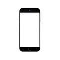 Black smartphone iphone with white screen on white background vector eps10. Smartphone iphone with white screen.