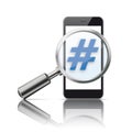Black Smartphone Loupe Mirror Mockup Hashtag