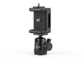 Black smartphone mount with adjustable ball head for photography and videography Royalty Free Stock Photo