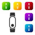 Black Smartwatch icon isolated on white background. Set icons in color square buttons. Vector Royalty Free Stock Photo