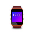 Black Smartwatch illustration with brown strap