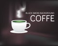 Black smoke background coffe illustration