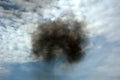 A black smoke of a chimney of a ferry Royalty Free Stock Photo