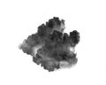 Black smoke clouds over white background