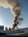 Black Smoke from Warehouse