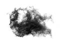 Black smoke on white background Royalty Free Stock Photo