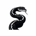 Black Snake Vector: Clean Design Silhouette In Samuel Smith Style