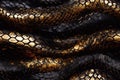 Black snakes.Seamless magical fantasy pattern with snakes and dragons.Scales