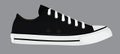 Black sneaker shoe, side view