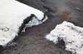 Black snow and volcanic ash at Etna volcano. Royalty Free Stock Photo