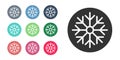 Black Snowflake icon isolated on white background. Merry Christmas and Happy New Year. Set icons colorful. Vector Royalty Free Stock Photo