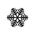 Black snowflake isolated on white background. Snowflake icons. S