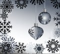 Black snowflakes with baubles