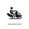 black snowmobile sport isolated vector icon. simple element illustration from sport concept vector icons. snowmobile sport