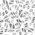 Black Snowshoes icon isolated seamless pattern on white background. Winter sports and outdoor activities equipment
