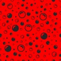 Black soap bubbles on a light red background and wallpaper Royalty Free Stock Photo